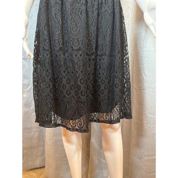 PINC Black Lace Fit Flare Dress Women's Plus Size 1X Sleeveless Scoop Neck - Picture 3 of 8